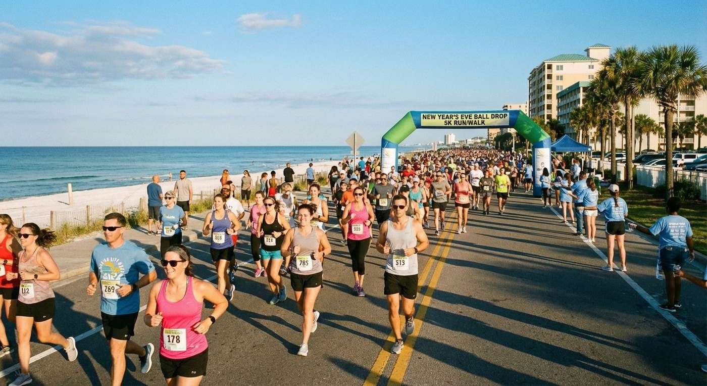 People running in the Ball Drop 5K Run/Walk