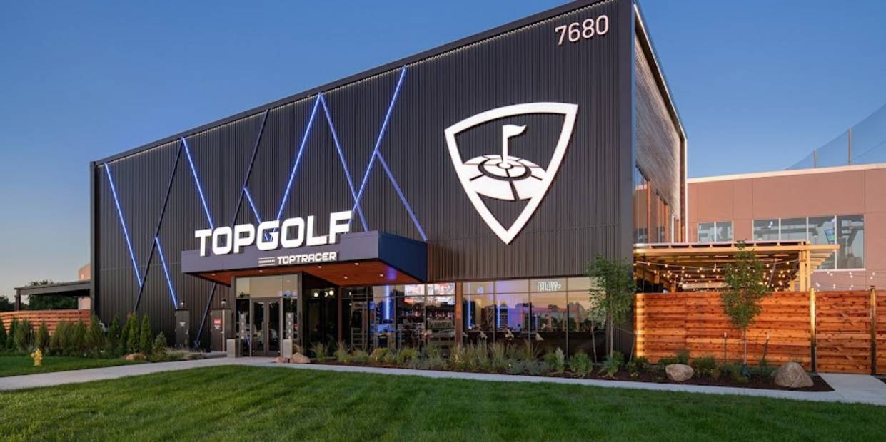 Topgolf Panama City Beach hitting bays at night