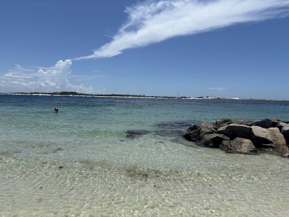 St. Andrews State Park beach and jetties in Panama City Beach